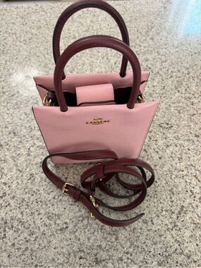 Coach Pink and Burgundy Mini Tote Crossbody